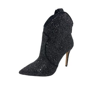 Jessica Simpson Glitter Boots Black 9M Cowboy Western Rodeo Line Dance Country